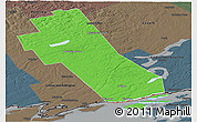 Political Panoramic Map of Frontenac, darken, semi-desaturated