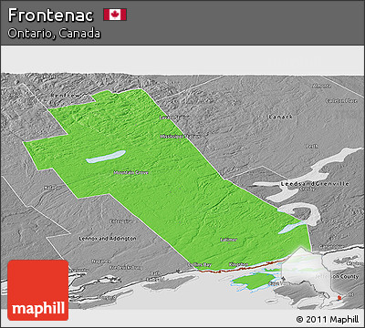 Political Panoramic Map of Frontenac, desaturated