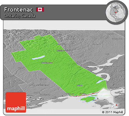 Political Panoramic Map of Frontenac, desaturated