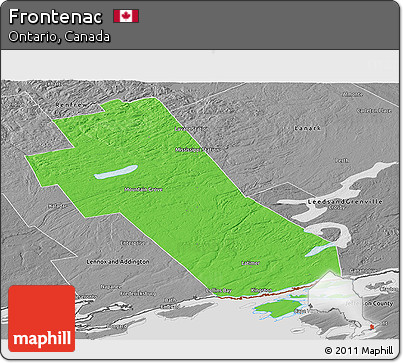 Political Panoramic Map of Frontenac, desaturated