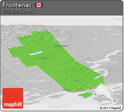 Political Panoramic Map of Frontenac, lighten, desaturated