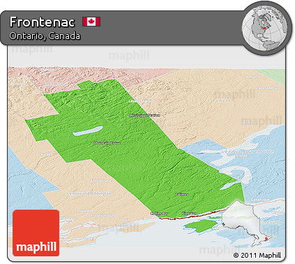 Political Panoramic Map of Frontenac, lighten