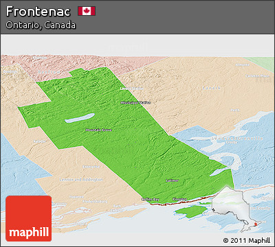 Political Panoramic Map of Frontenac, lighten