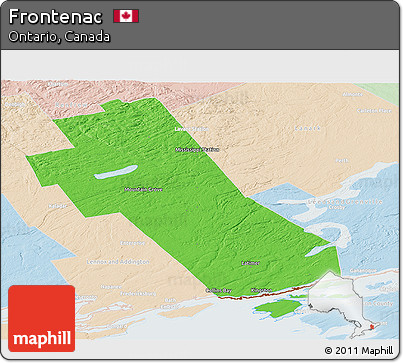 Political Panoramic Map of Frontenac, lighten