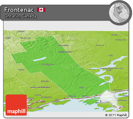 Political Panoramic Map of Frontenac, physical outside