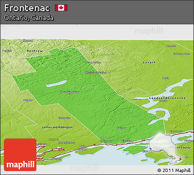 Political Panoramic Map of Frontenac, physical outside