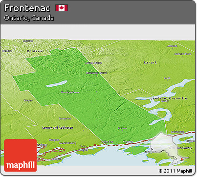 Political Panoramic Map of Frontenac, physical outside