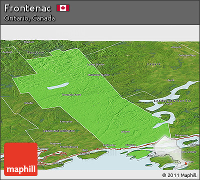 Political Panoramic Map of Frontenac, satellite outside