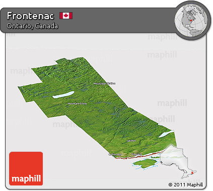 Satellite Panoramic Map of Frontenac, cropped outside