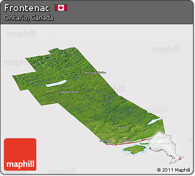 Satellite Panoramic Map of Frontenac, cropped outside