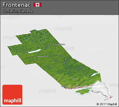 Satellite Panoramic Map of Frontenac, cropped outside