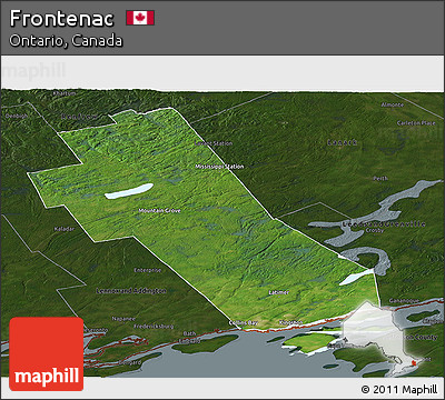 Satellite Panoramic Map of Frontenac, darken