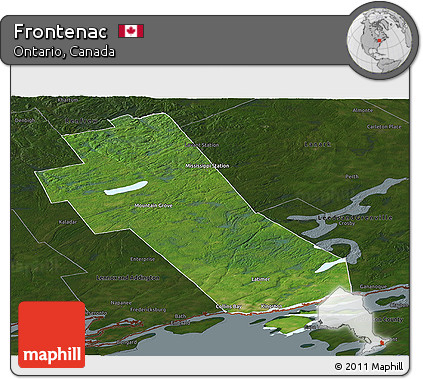 Satellite Panoramic Map of Frontenac, darken