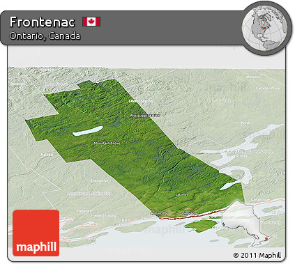 Satellite Panoramic Map of Frontenac, lighten