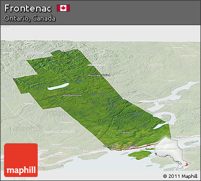 Satellite Panoramic Map of Frontenac, lighten