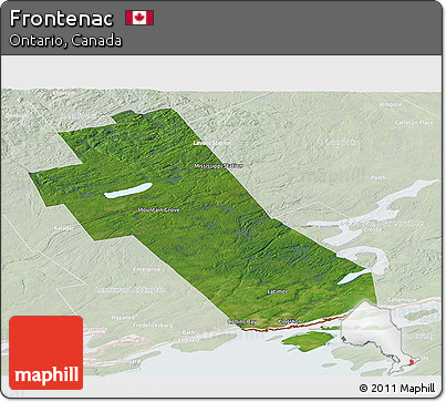 Satellite Panoramic Map of Frontenac, lighten