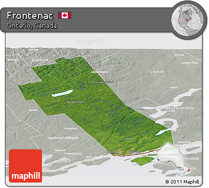 Satellite Panoramic Map of Frontenac, lighten, semi-desaturated