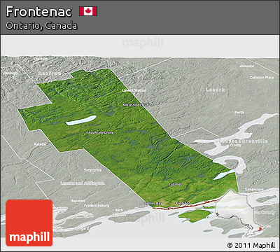 Satellite Panoramic Map of Frontenac, lighten, semi-desaturated