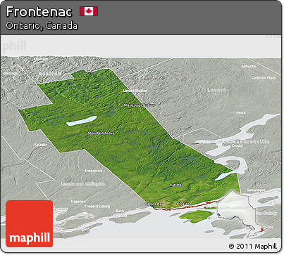 Satellite Panoramic Map of Frontenac, lighten, semi-desaturated