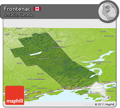 Satellite Panoramic Map of Frontenac, physical outside