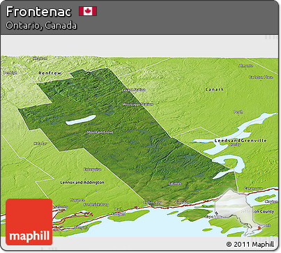 Satellite Panoramic Map of Frontenac, physical outside