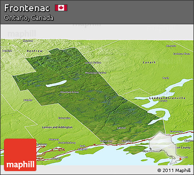 Satellite Panoramic Map of Frontenac, physical outside