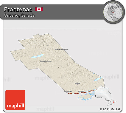 Shaded Relief Panoramic Map of Frontenac, cropped outside