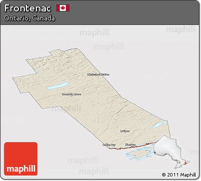 Shaded Relief Panoramic Map of Frontenac, cropped outside