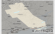 Shaded Relief Panoramic Map of Frontenac, darken, semi-desaturated