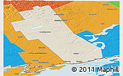 Shaded Relief Panoramic Map of Frontenac, political outside