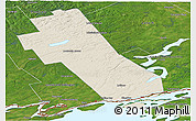Shaded Relief Panoramic Map of Frontenac, satellite outside