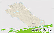 Shaded Relief Panoramic Map of Frontenac, single color outside