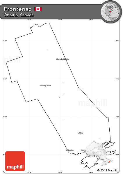 Blank Simple Map of Frontenac, cropped outside