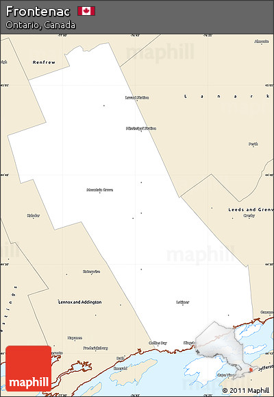 Classic Style Simple Map of Frontenac