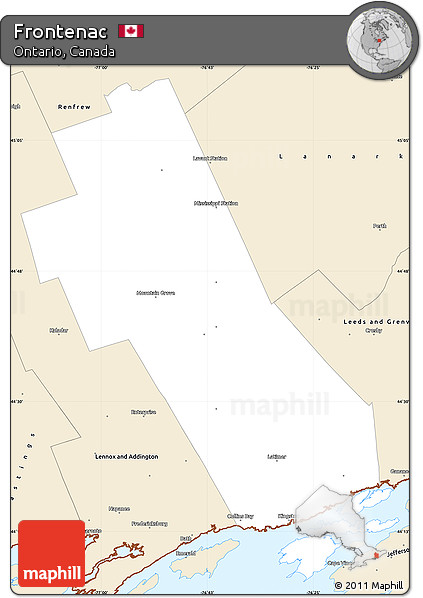 Classic Style Simple Map of Frontenac