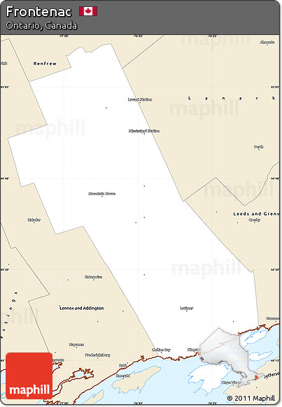 Classic Style Simple Map of Frontenac