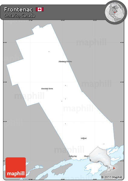 Gray Simple Map of Frontenac, single color outside