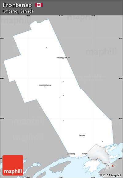 Gray Simple Map of Frontenac, single color outside
