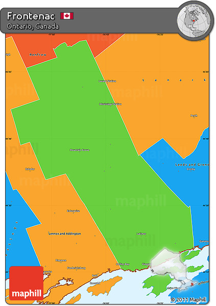 Political Simple Map of Frontenac