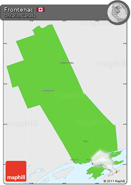 Political Simple Map of Frontenac, single color outside