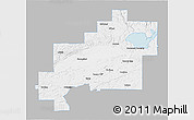 Gray 3D Map of Greater Sudbury / Grand Sudbury, single color outside