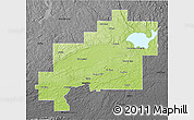 Physical 3D Map of Greater Sudbury / Grand Sudbury, darken, desaturated