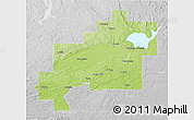 Physical 3D Map of Greater Sudbury / Grand Sudbury, lighten, desaturated