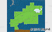 Political 3D Map of Greater Sudbury / Grand Sudbury, darken