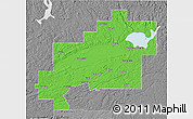 Political 3D Map of Greater Sudbury / Grand Sudbury, desaturated