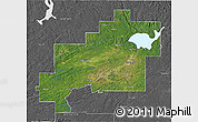 Satellite 3D Map of Greater Sudbury / Grand Sudbury, desaturated