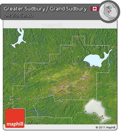 Satellite 3D Map of Greater Sudbury / Grand Sudbury