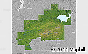 Satellite 3D Map of Greater Sudbury / Grand Sudbury, lighten, desaturated