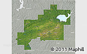 Satellite 3D Map of Greater Sudbury / Grand Sudbury, lighten, semi-desaturated