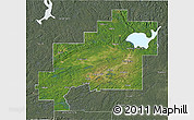Satellite 3D Map of Greater Sudbury / Grand Sudbury, semi-desaturated